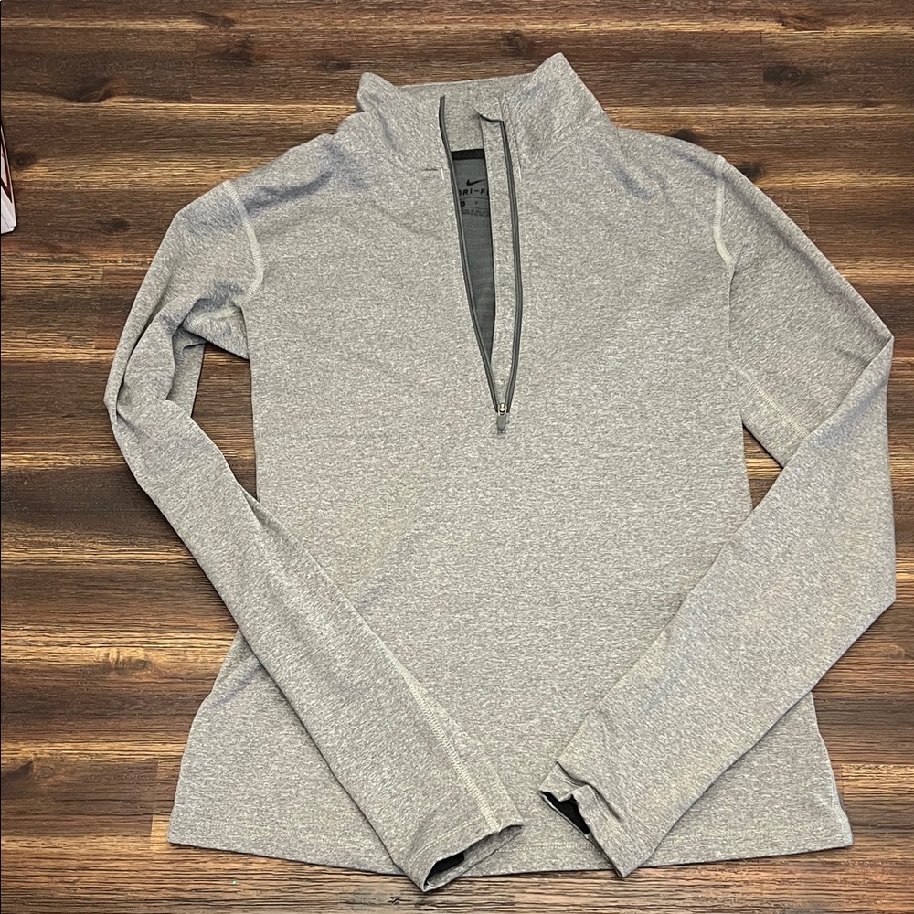 Nike Gray Heather Half-Zip Dri-Fit Top